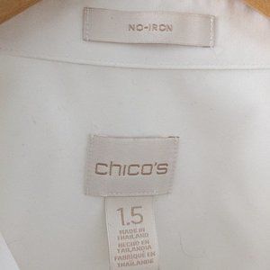 Chico's No Iron Crisp White Shirt 1.5  / 10-12